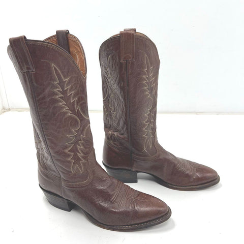 Vintage Nocona Brown Leather Western Cowboy Boots Made in USA Men's Size 10 D