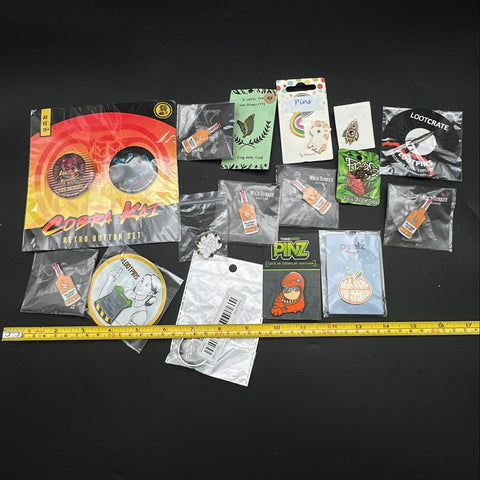 Lootcrate Wild Turkey Cobra Kai Lapel Pin & Button Lot 16 Packs Collector Items