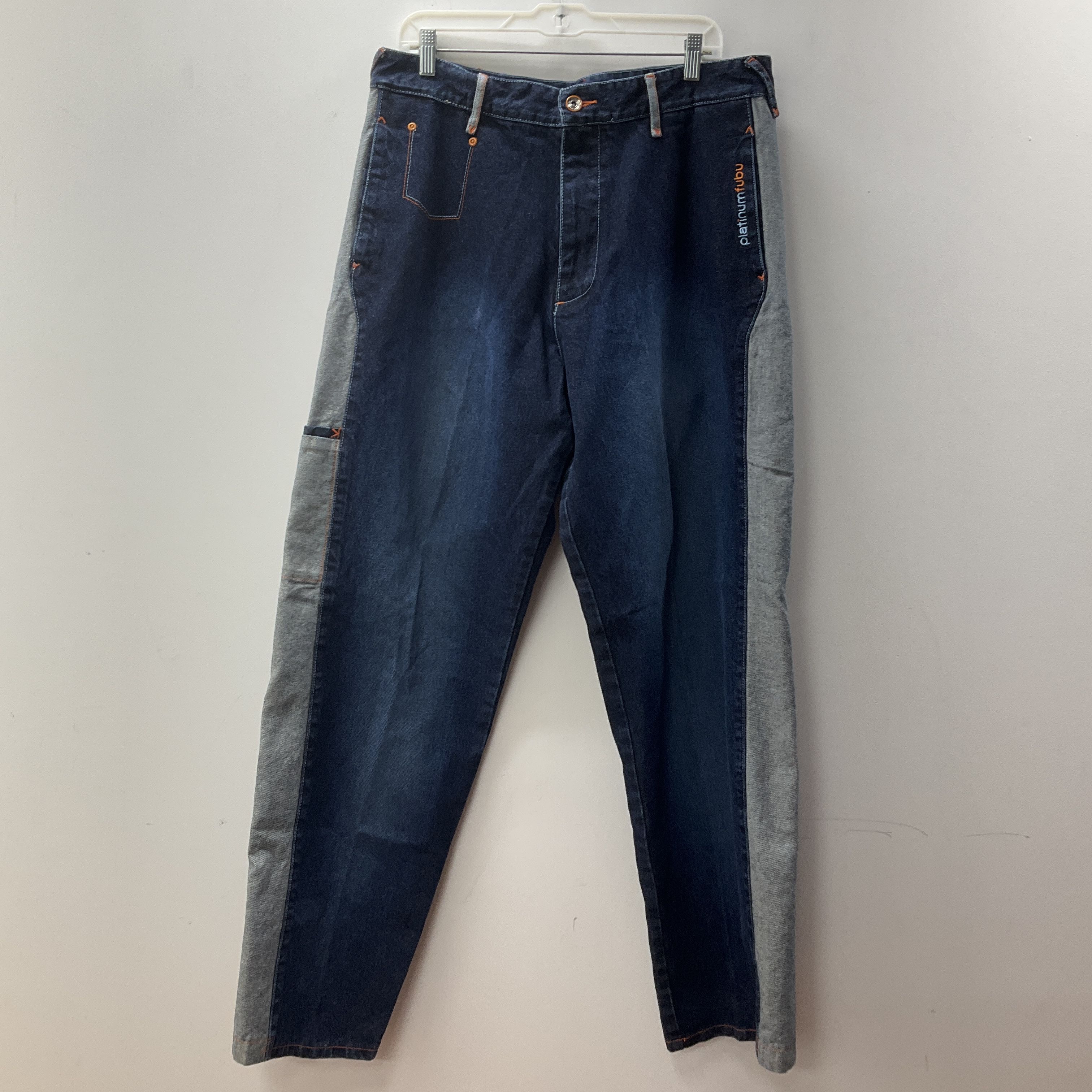 Platinum Fubu Men's Dark & Light Wash Jeans Sz 36x34 Vintage Hip Hop Streetwear