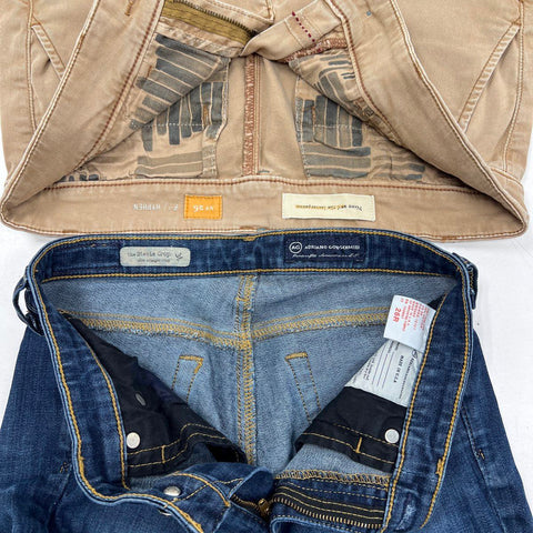 Paige & AG Adriano Goldschmied Women's Jeans & Shorts Lot Blue Tan Sz 26 27