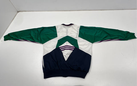 Vintage 90s Hummel Men's Colorblock Geometric Track Jacket Green Navy Sz XXL