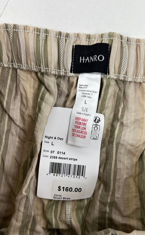 NWT Hanro Desert Stripe Night & Day Woven Cotton Lounge Pants Men's L