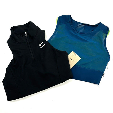 Nike Women's Sports Bra Top Lot 2 NWT Black Nike Air Blue Jordan Dri-FIT Sz S