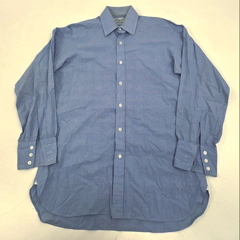 Vintage 80s Turnbull & Asser Glen Plaid Dress Shirt Royal Warrant England Sz