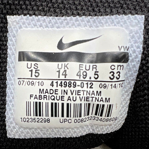 Nike Diamond Elite MCS Black White Baseball Cleats Size 15