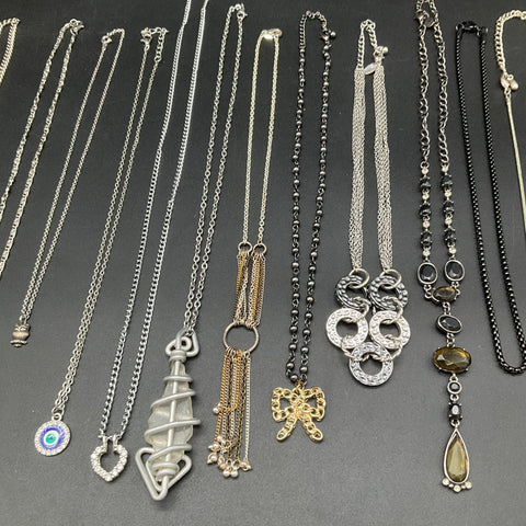Costume Jewelry Lot 19 Necklaces Pendants Vintage to Modern Mixed Styles