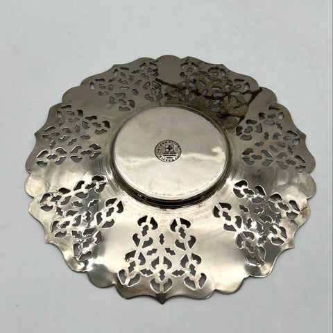 International Silver Co. Silver Plate 3-Tier Serving Stand Tray Pierced 4 Piece