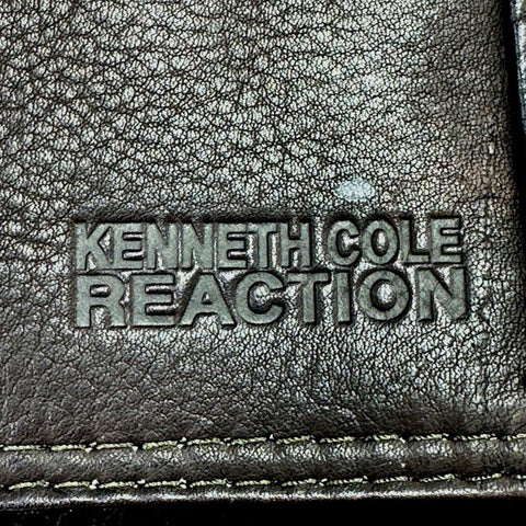 Kenneth Cole Reaction Brown Leather Messenger Laptop Briefcase Bag Adjustable
