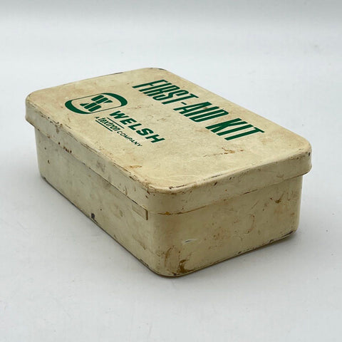 First Aid Kit Vintage Welsh Metal Box Textron Company Wall Mount With Contents