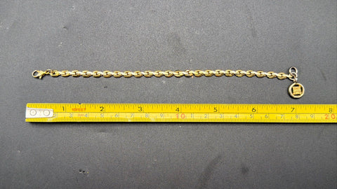 Vintage Givenchy Two-Tone 4-G Logo Charm Link Bracelet 7.5"