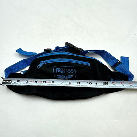 Vintage 1992 Olympics Bausch & Lomb ReNu Fanny Pack Black Blue Waist Bag