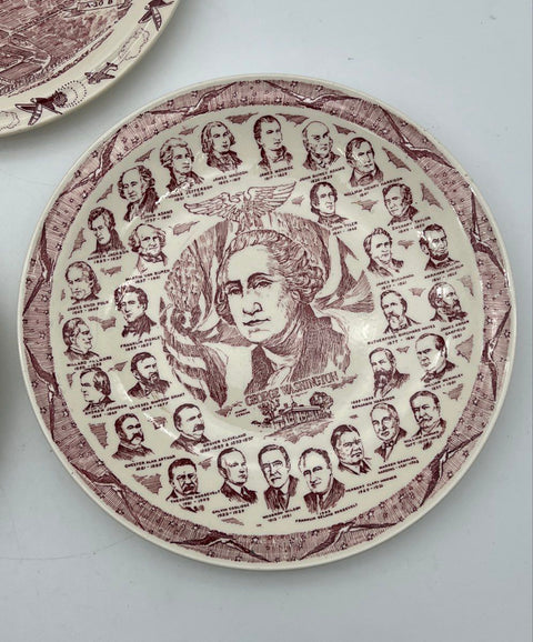 Vernon Kilns Commemorative Plates Lot 3 Douglas Aircraft Arkansaw Presidential