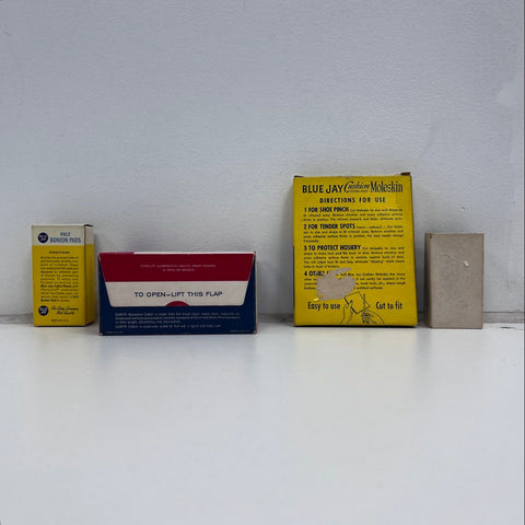 Vintage Blue Jay Bunion Pads Moleskin Curity Cotton APC Plasters Medical Lot