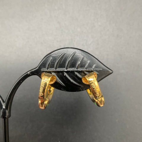 Vintage Crown Trifari Signed Interchangeable Gold Tone Clip Earrings Box Set