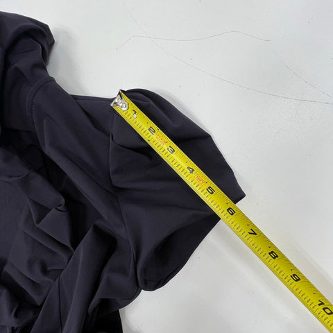 Diane Von Furstenberg Women's Bethania Dress Dark Gray Ruffle Tie Waist Sz 4