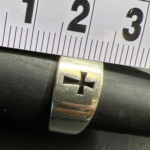James Avery 925 Sterling Silver Cut Out Cross Ring Size 6.5 5.86g