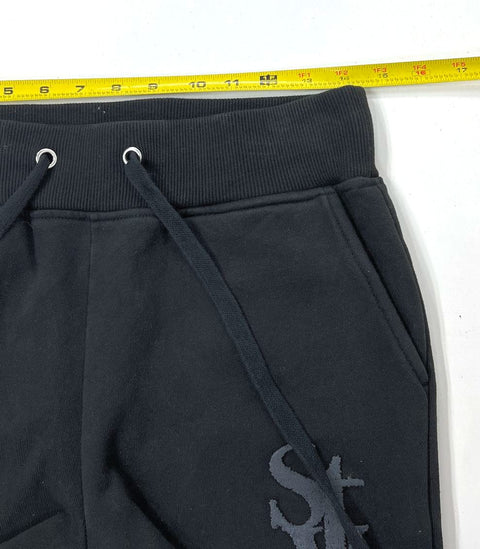 Si Tu Veux Black Stacked XL Inseam Flared Leg Logo Sweatpants Men's Size M