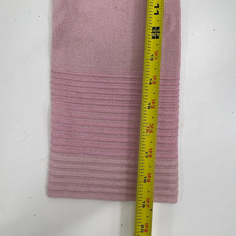 St. John Women's Cardigan Sweater Pink Rayon Wool Knit Ribbed Collar Size S