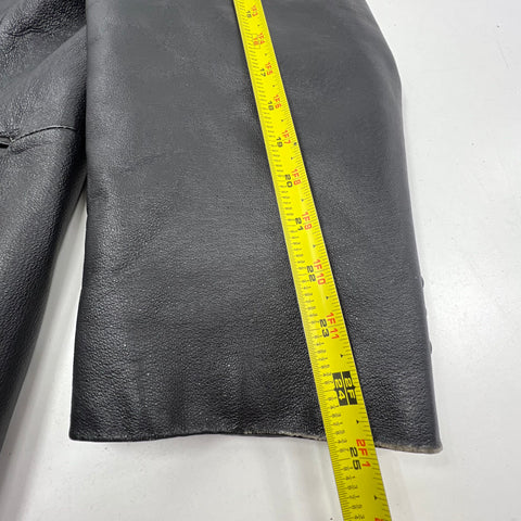 Y2K J. Ferrar Black Leather Blazer Sport Coat Jacket Men's XL