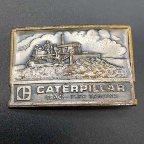 Vintage Lot 3 Belt Buckles Montana Silversmiths Caterpillar Inland Truck Parts