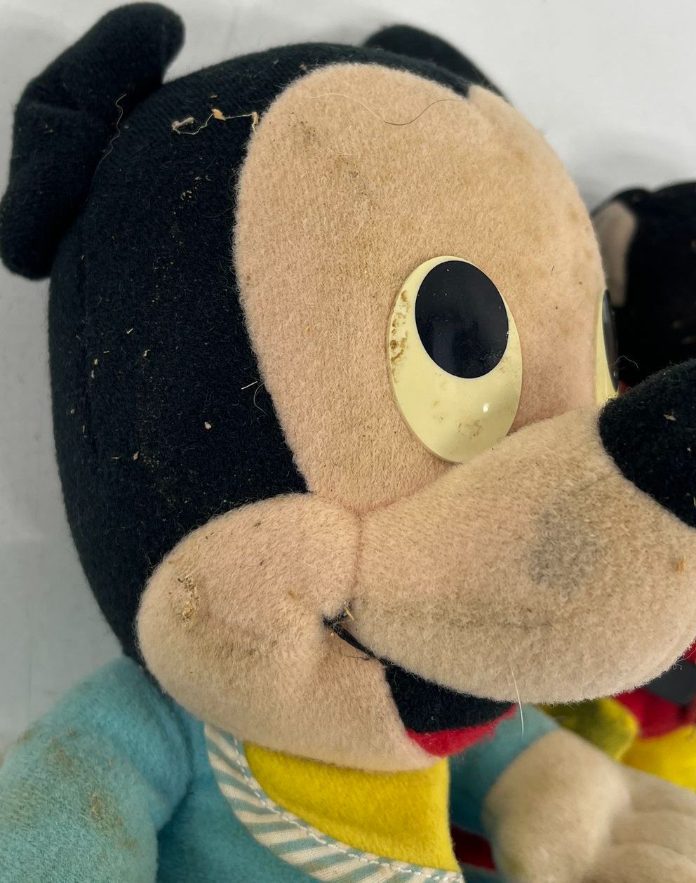 Vintage Playskool Mickey Mouse + Knickerbocker Mighty Mouse Plush Doll Lot