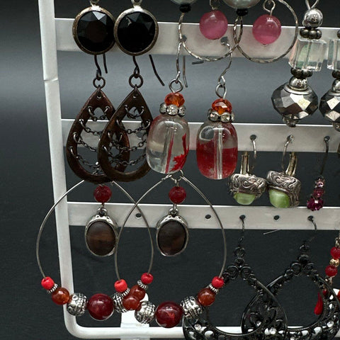Fashion Costume Earring Lot of 40 Hoops Dangles Studs Western Sporty Boho