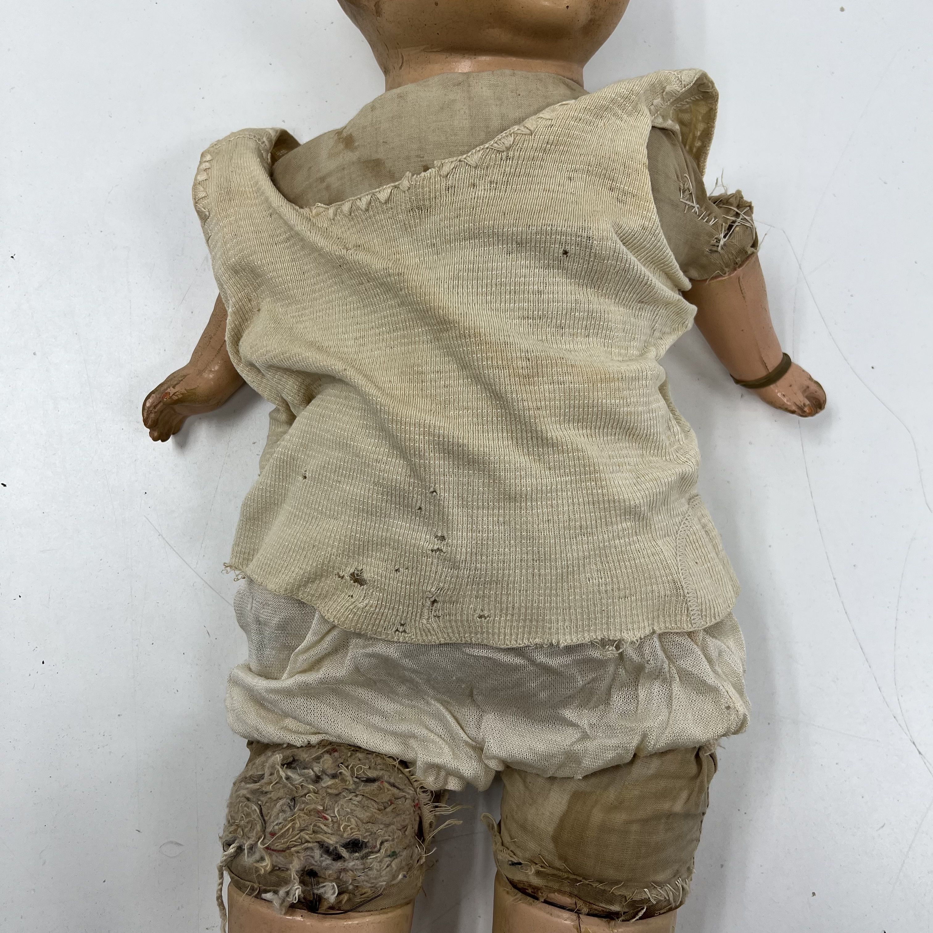 Vintage 1930s K&K Toy Co Hug Me 22" Composition Baby Doll Sleep Eyes Crazing