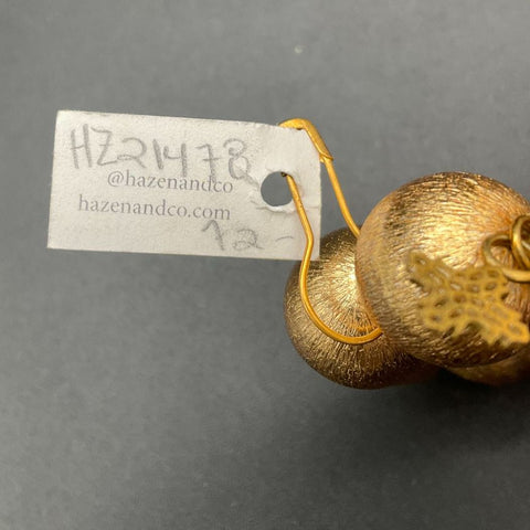 Hazen & Co Lot of 2 Gold Tone Beaded Stretch Bracelets Citrine Quartz Nugget