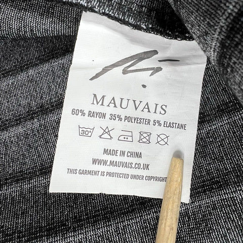 Mauvais Men's Black Pinstripe Quarter Zip Stretch Polo Shirt Size S