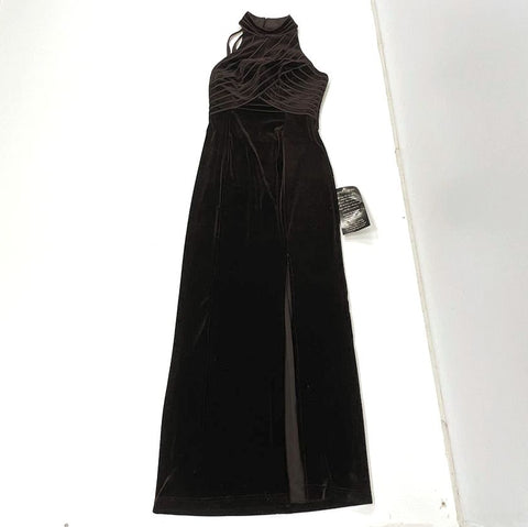 Vintage 90s Y2K Hugo Buscati Velvet Ribbed Bodice Gown Victoria's Secret Sz 6