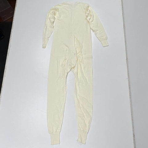 Vintage 80s Healthknit Men's Union Suit Long Johns Cream Cotton USA Made L 42-44