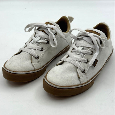 Harley-Davidson Baxter White Brown Canvas Low Top Sneakers Size 7.5
