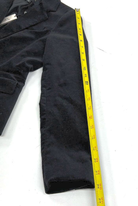 NWT Talbots Women's Black Kate Fit Velvet Cotton Blazer Jacket Size 2P