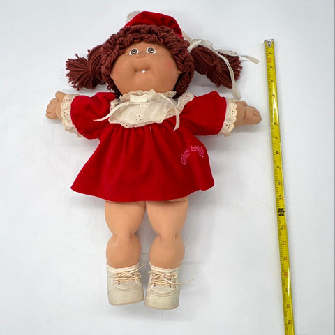 Vintage Cabbage Patch Kids Doll Coleco 1982 Red Christmas Outfit Xavier Roberts