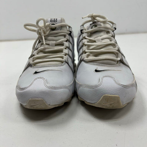 Nike Shox White Leather Running Training Shoes Sneakers Size 8
