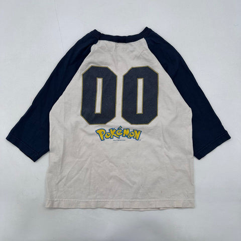 Vintage 1999 Pokemon Ash Pikachu Raglan Baseball T-Shirt Kids Sz S USA