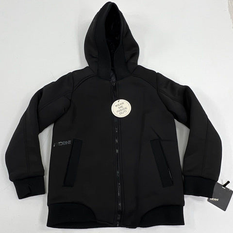 Axcent NYC Women's Black Hooded Bomber Jacket Quilted Lined Full Zip NWT Sz 8