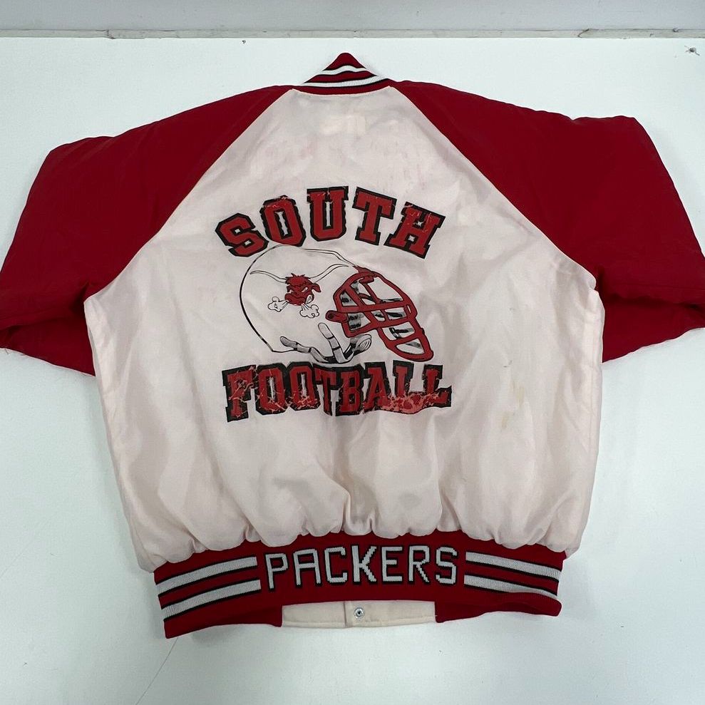 Vintage 80s Sable South Packers Football Varsity Jacket Quilted Lined USA Sz XL