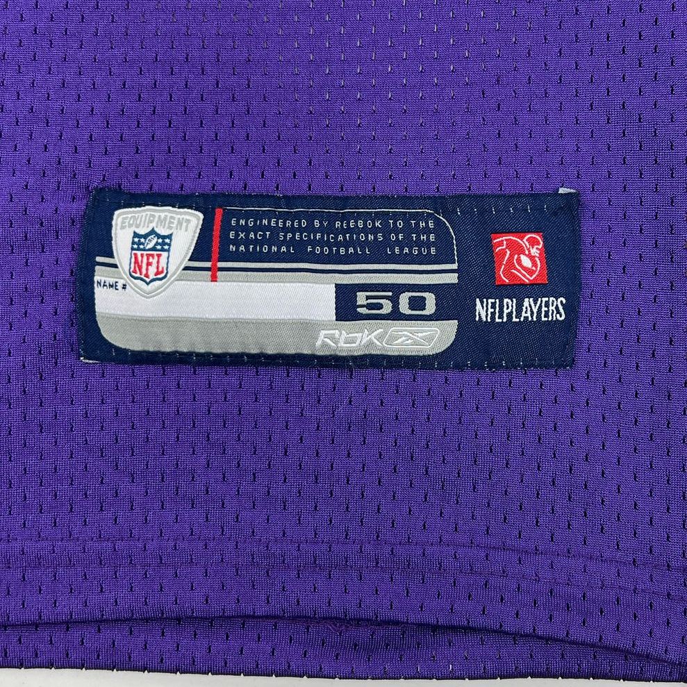 Men's Reebok NFL Short Sleeve Purple Brett Favre 44 Sports Jersey - Size 50