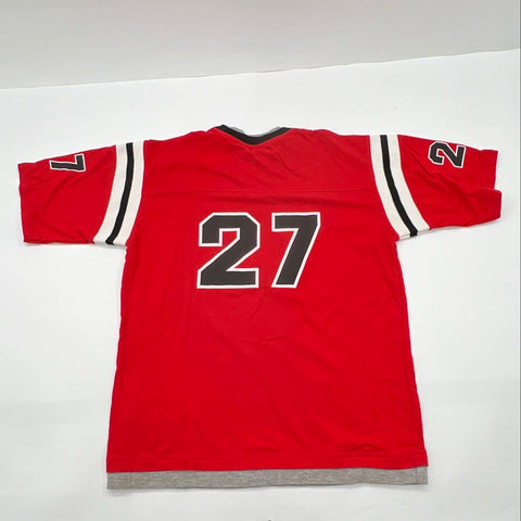 Vintage 90s Russell Athletic Football Jersey Shirt No 27 Red White Black Sz XL