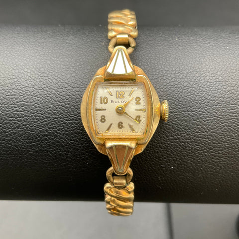 Vintage 1951 Bulova 10K RGP 21 Jewel Ladies Watch Winds Runs Keeps Time