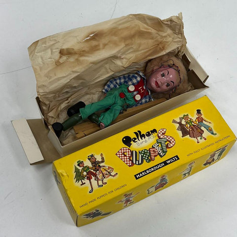 Vintage 60s Pelham Puppet Bimbo the Clown Marionette w/ Box Made in England