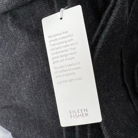 Eileen Fisher Charcoal Gray Knit Straight Leg Cropped Pants Women's L