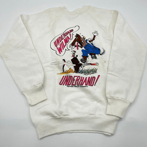 Vintage 90s Underhand Wilma Trautmans Travelin Tournaments Sweatshirt Sz S USA