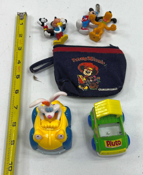 Vintage 70s 80s 90s Disney Toy Lot Mickey Bank Pooh Plush Donald Figures