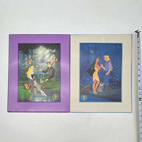Disney Store Exclusive 1995 Lithographs Sleeping Beauty Pocahontas 11x14 2pc