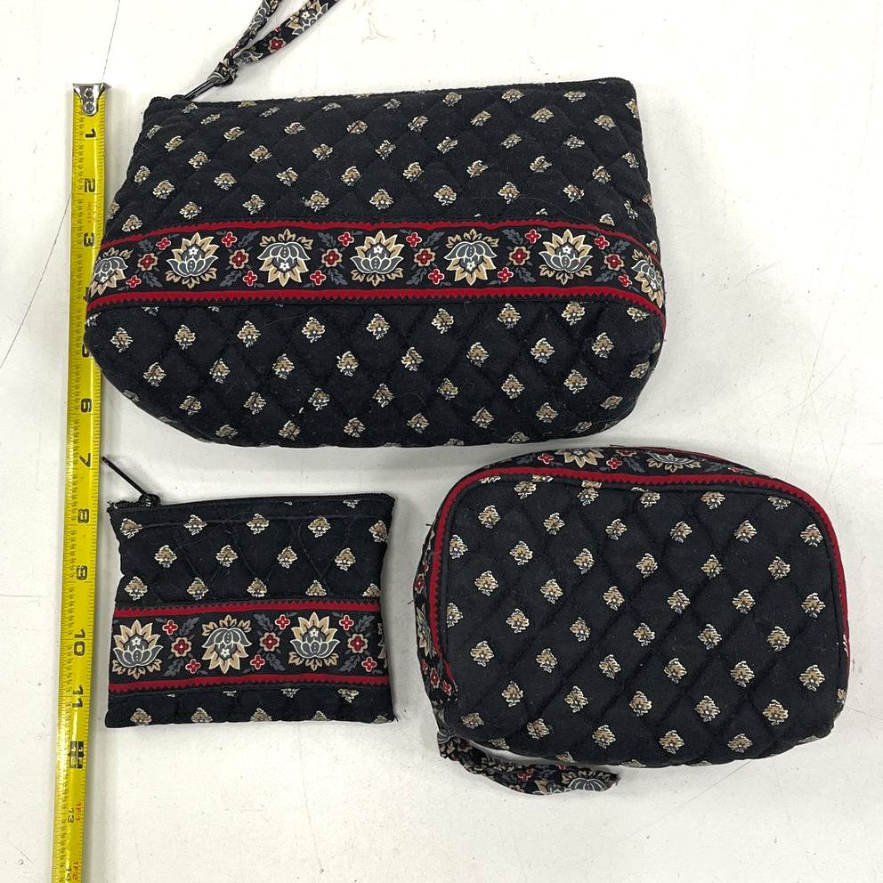 Vera Bradley Canterbury Quilted Tote Bag Cosmetic Case Pouch Lot of 4 Pieces