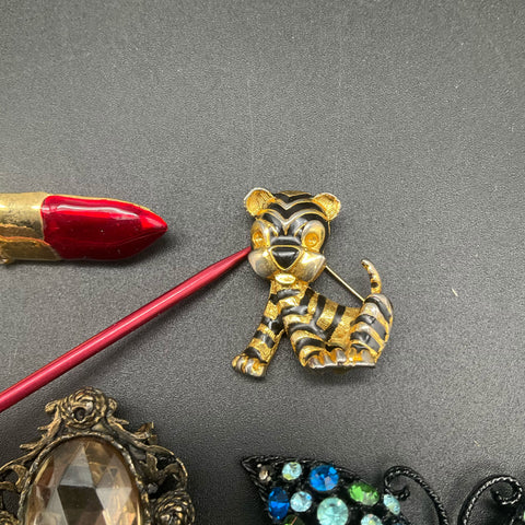 Vintage West Germany Costume Jewelry Lot of 15 Brooches Animals Musical Themes