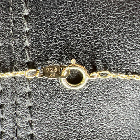 Sterling Silver Gold tone Double Drop Diamond Accent Pendant Necklace 2.47g