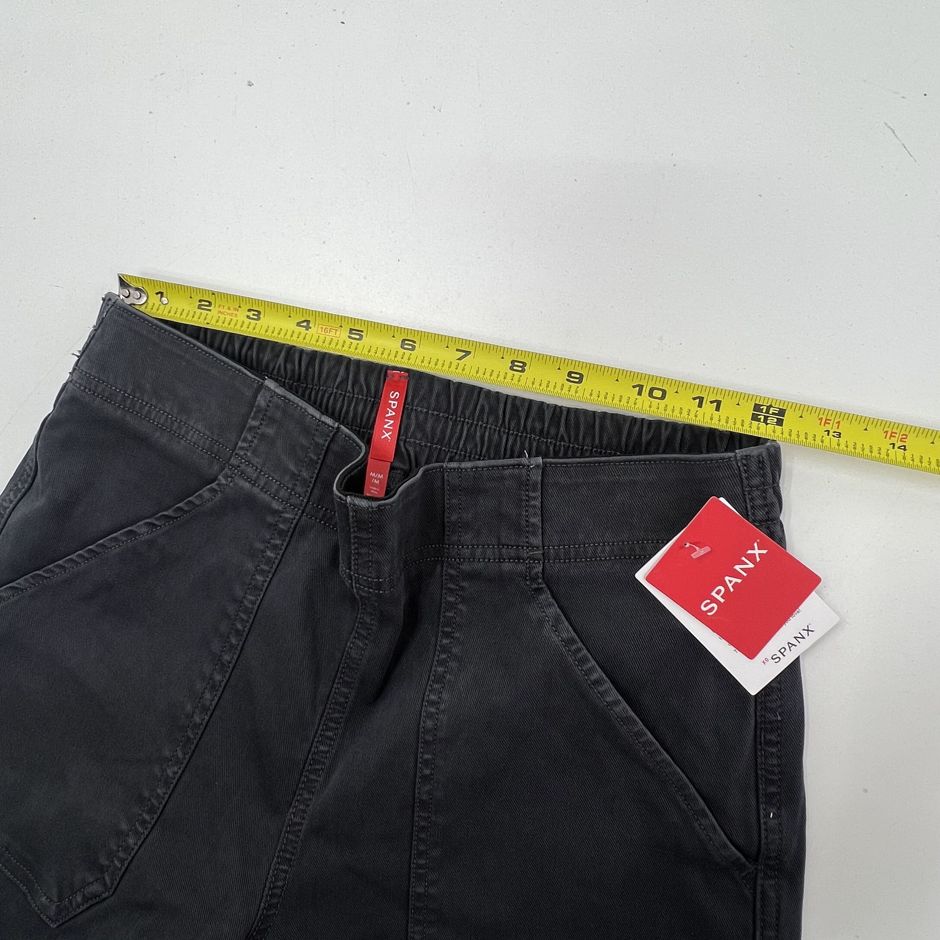 NWT Spanx Stretch Twill Cargo Jogger Washed Black Pant Size Medium